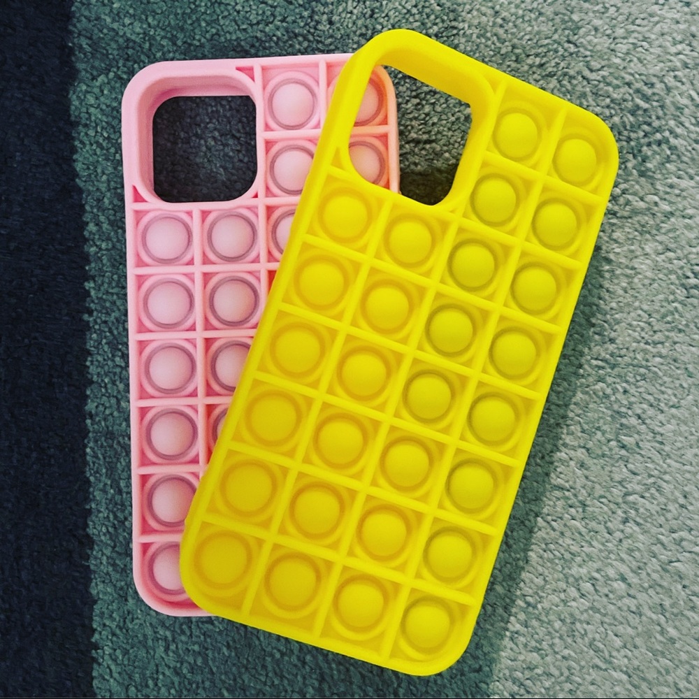 2 Phone Case with Bubble Push Pop Sensory Fidget for iPhone12